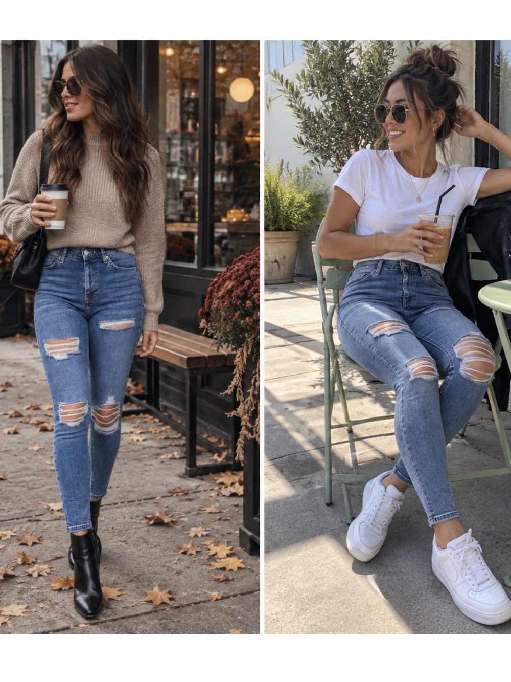 TopShop Jamie High-Waisted Ripped Skinny Jeans (26).